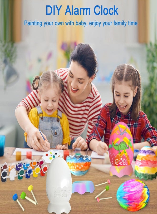 MTDYHY Paint Your Own Glowing Dragon Egg Night Light with Digital Clock Alarm Clock/Bluetooth Speaker, 12 Colors Painting Art & Crafts Kit Supplies for Kids/Adults, Ideal for Graffiti Enthusiasts - Image 2